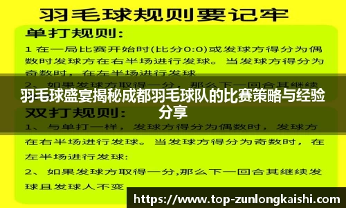 羽毛球盛宴揭秘成都羽毛球队的比赛策略与经验分享